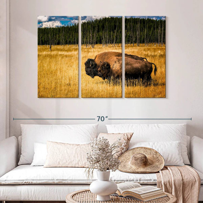 Brampt Bison In Summer, 32" H x 50" W