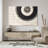 "Ecliptic Focus" Abstract Circle Rendered on Gold Shagreen Wrapped Canvas Wall Art