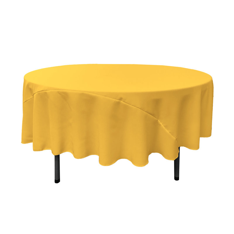 Solid Color Round Tablecloth - Basics by Wayfair™, 90" Round, Dark Yellow