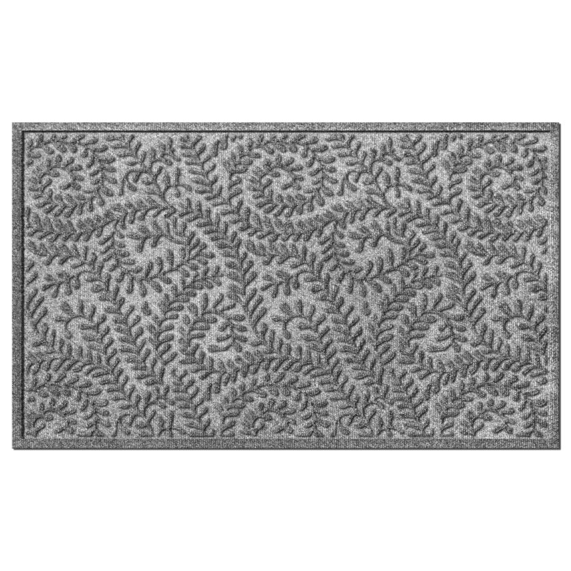 WaterHog Boxwood 35 in. x 59 in. Indoor Outdoor Door Mat, Medium Gray