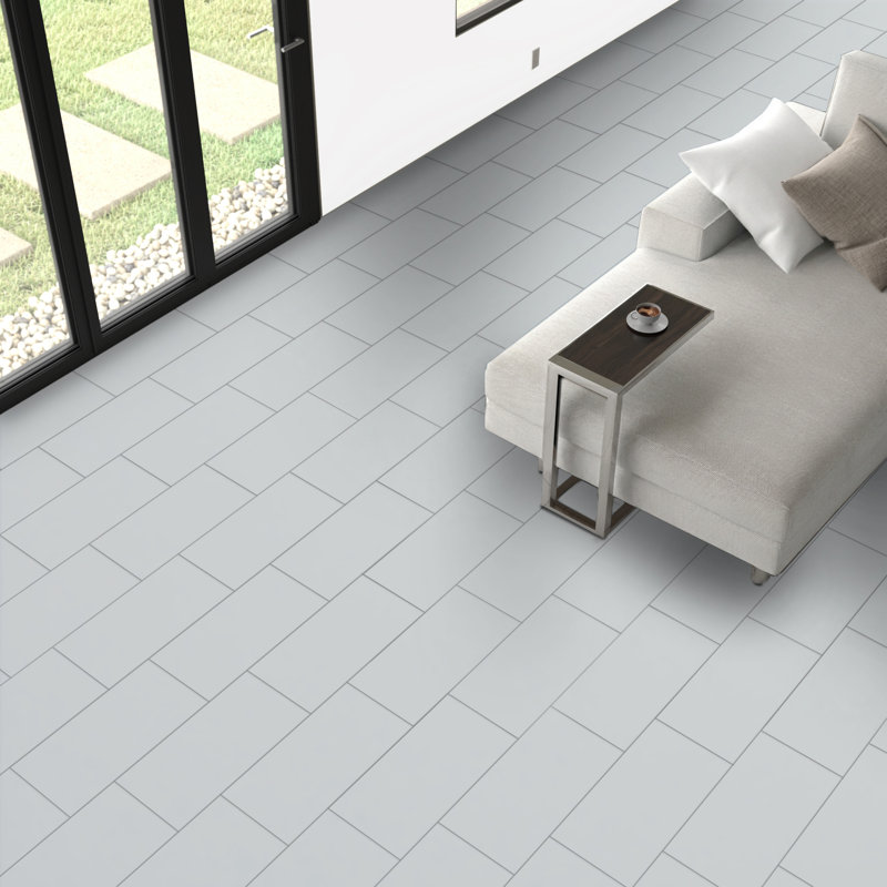True Story 12'' W x 24'' L Porcelain Throughbody Singular Tile, Light Gray