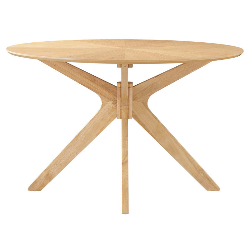 Crossroads 47" Round Wood Dining Table by Modway, Oak