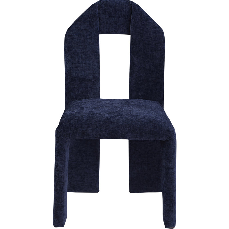 Bennett Upholstered Dining Chair, Navy Chenille Fabric
