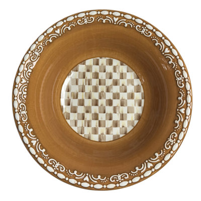 Mocha Check Gingerbread Serving Bowl