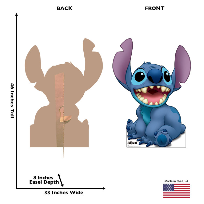 46'' Blue and Purple Disney Stitch Cardboard Cutout Standup