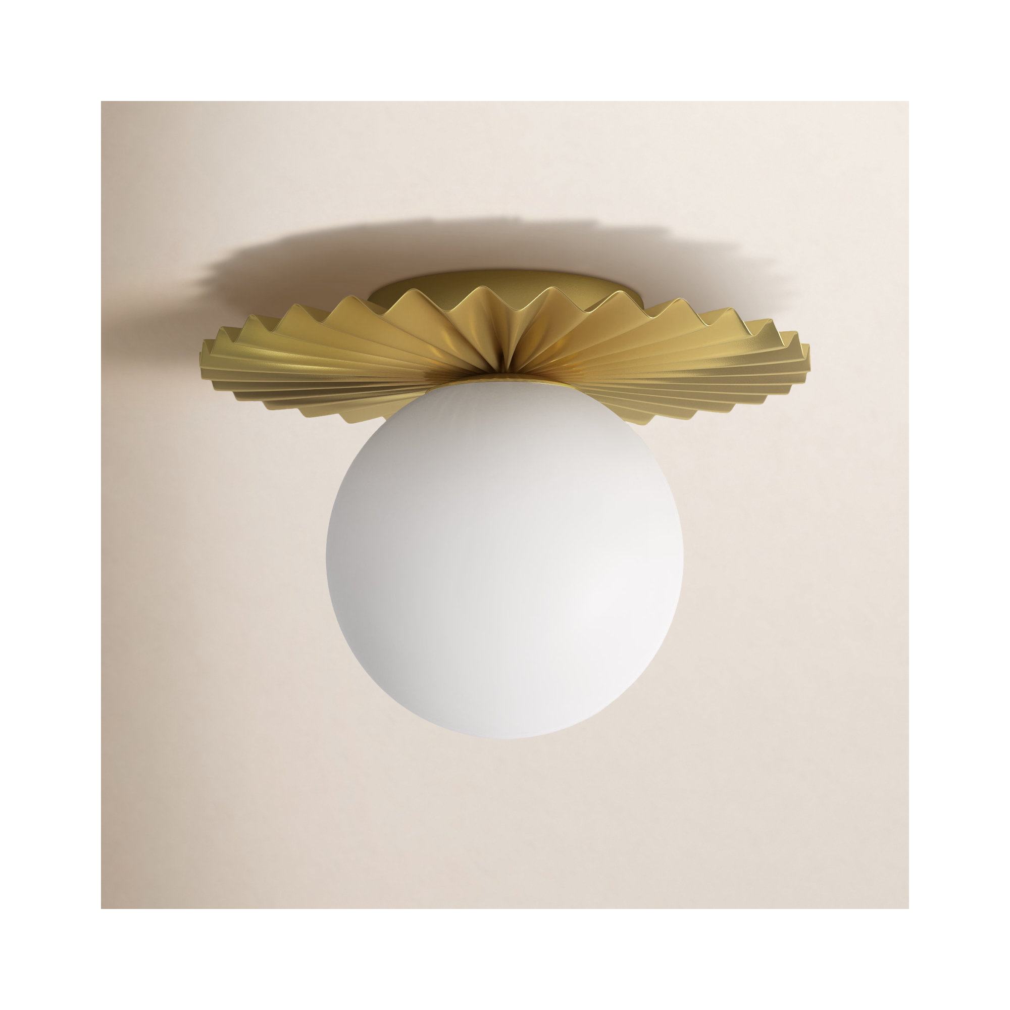 Abbey Glass Flush Mount, Brushed Gold