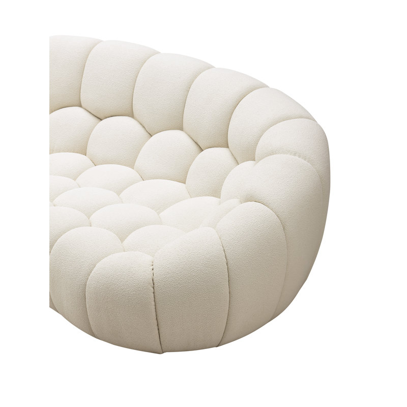 Causeuse moderne Blodget, 28.7" H x 86.6" W x 45.3" D, Blanc cassé