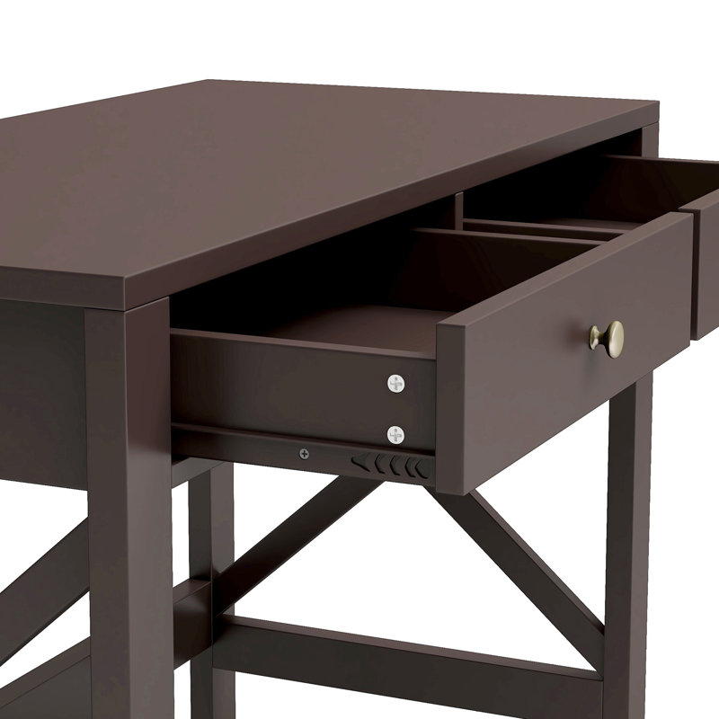 Bureau l 39,4 "avec 2 tiroirs, Brun