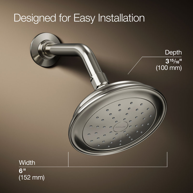 Artifacts Full/Standard Fixed Shower Head with Katalyst Air Induction Spray, Vibrant Polished Nickel
