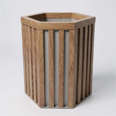 Hexagon Column Planter SM - Medium Brown