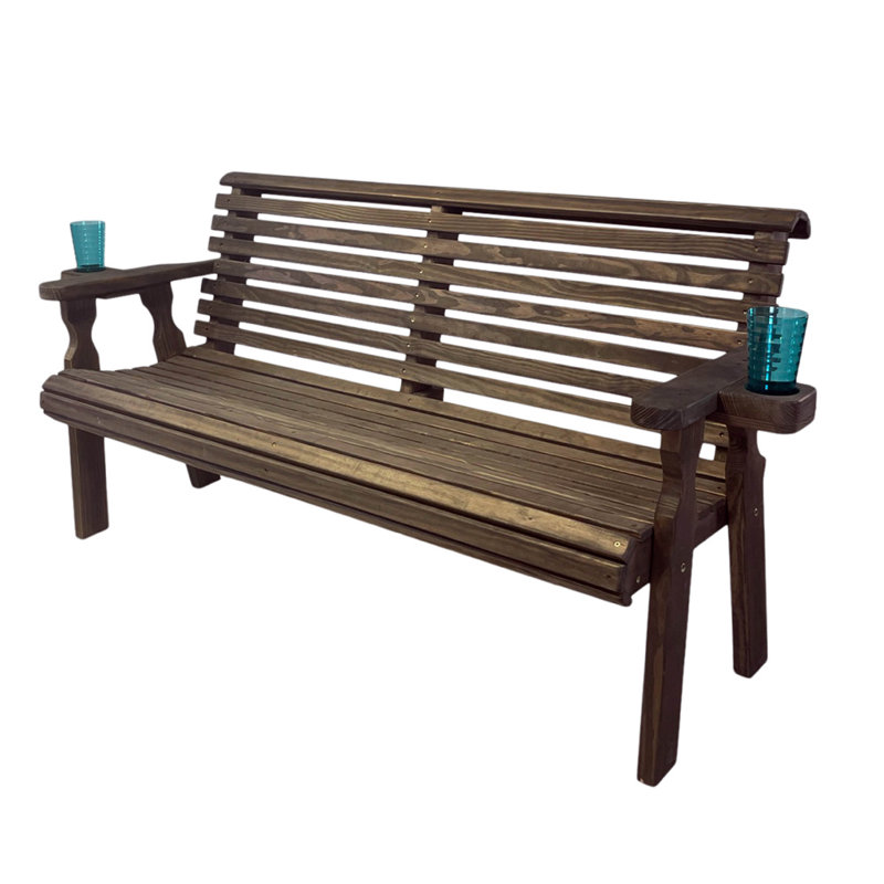 Banc de jardin Amish Casual, Noyer foncé teinté, H 34 po x l 62,75 po x P 27 po