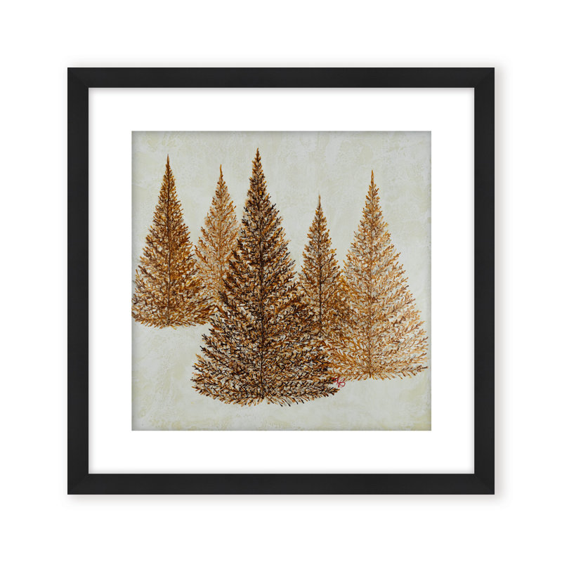 Nature Inspired "Dawnlit Forest" Canvas Wall Art By Karen Biery, 20" H x 20" W, Framed Matted Print, Black
