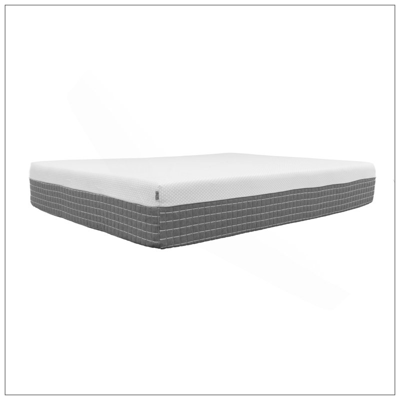 Recharge 5-Layer, 12 Inch Hybrid Memory Foam And Coil Mattress, White And Grey Knit Cover, Full