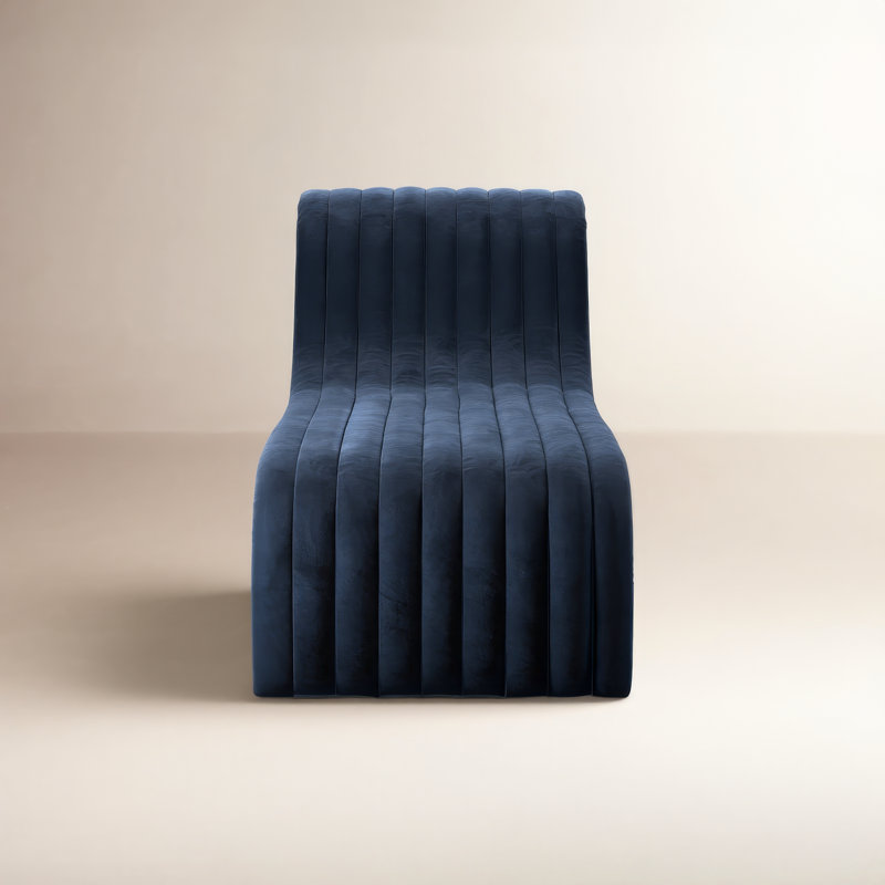 Chaise longue rembourrée Brandt, Bleu marine saphir