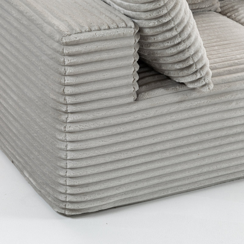 Tous - Compressé, 4 sièges, gris fumée, velours côtelé, sans assemblage, modulaire, structure modulaire de salon personnalisée, disposition personnalisable
