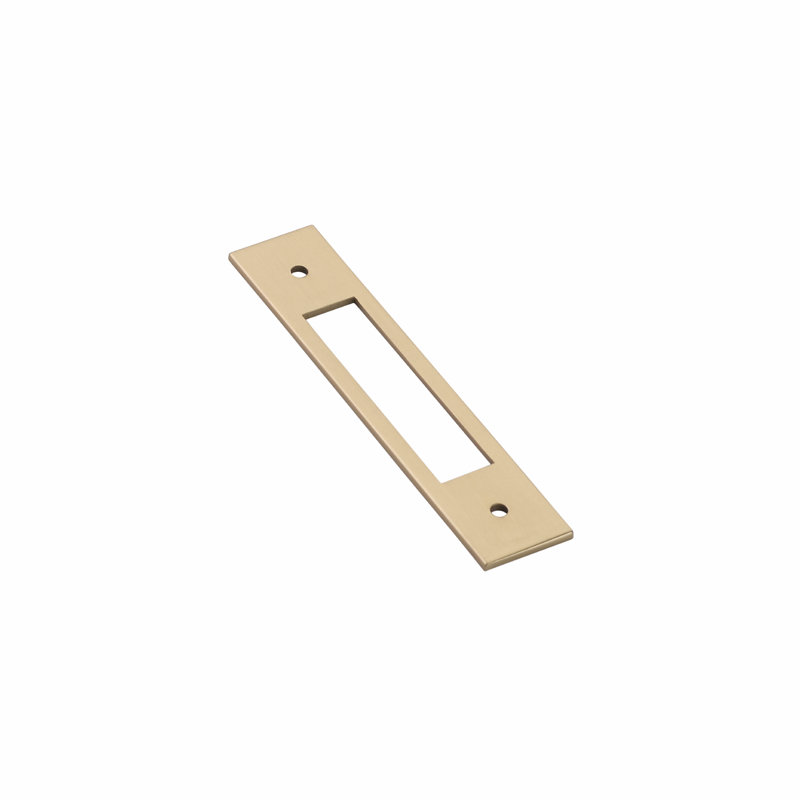 Plaque arrière pour poignées de tiroir / tiroir Emtek, H 5,25 po x l 1 po, Laiton satiné
