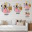 Horloge murale rose et grise en métal III-93382464