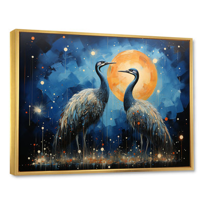 «Moonlight Celestial Wanderers Autruches», reproduction sur toile