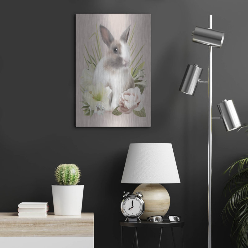 «Lapin de Pâques floral» par House Fenway, H 24 po x l 16 po