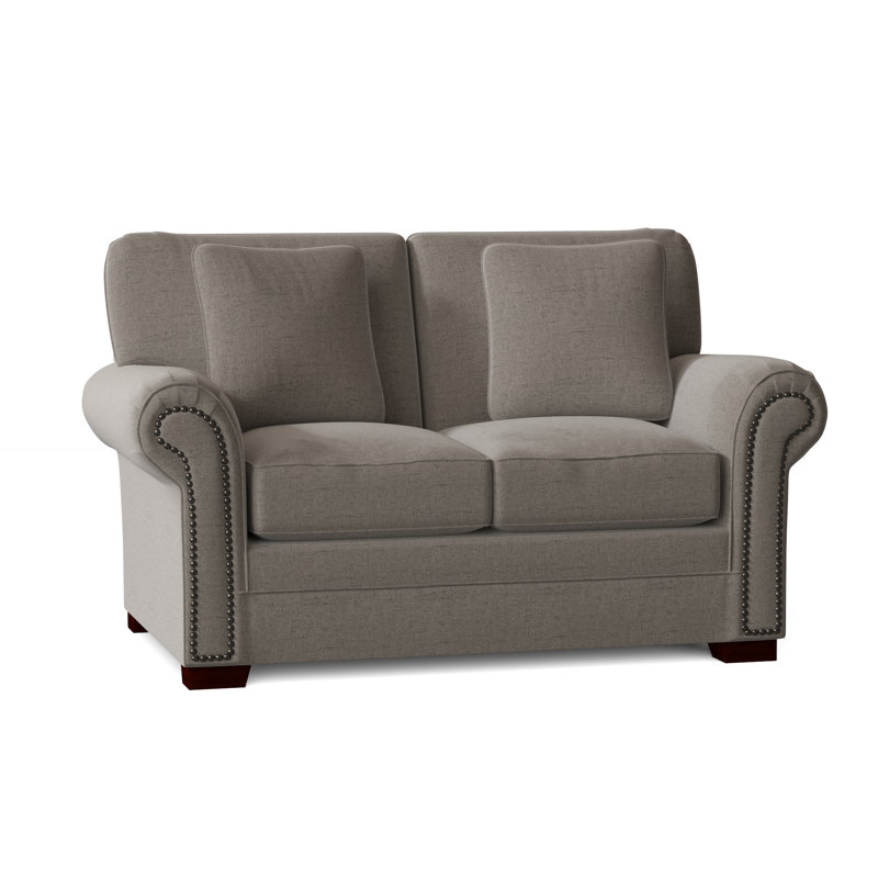 Adrena Loveseat, Tweetie 10 Beige Performance Velvet, Dark Brass, No
