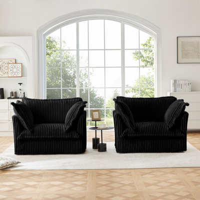 Set Of 2 Armchair Sets With Large Soft Pillows For Multiple Rooms, Offering Unmatched Comfort And Stylish Design