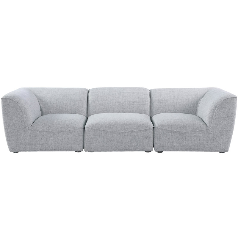 Canapé modulaire en lin Camari, Tissu gris texturé en lin