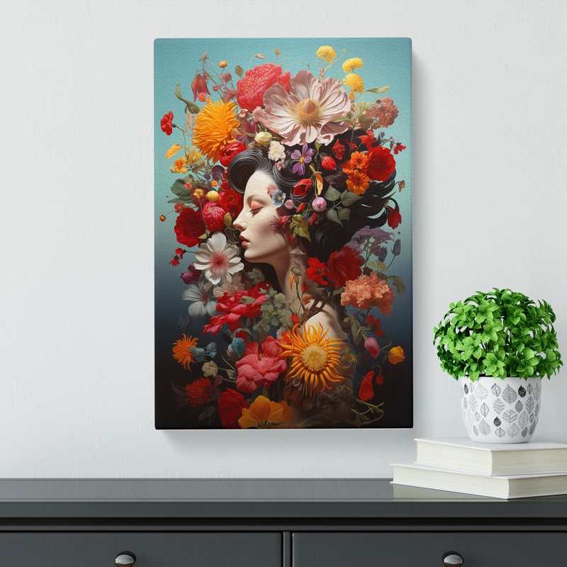Floral Surrealism - Wrapped Canvas Print, 76cm H x 50cm W x 3cm D