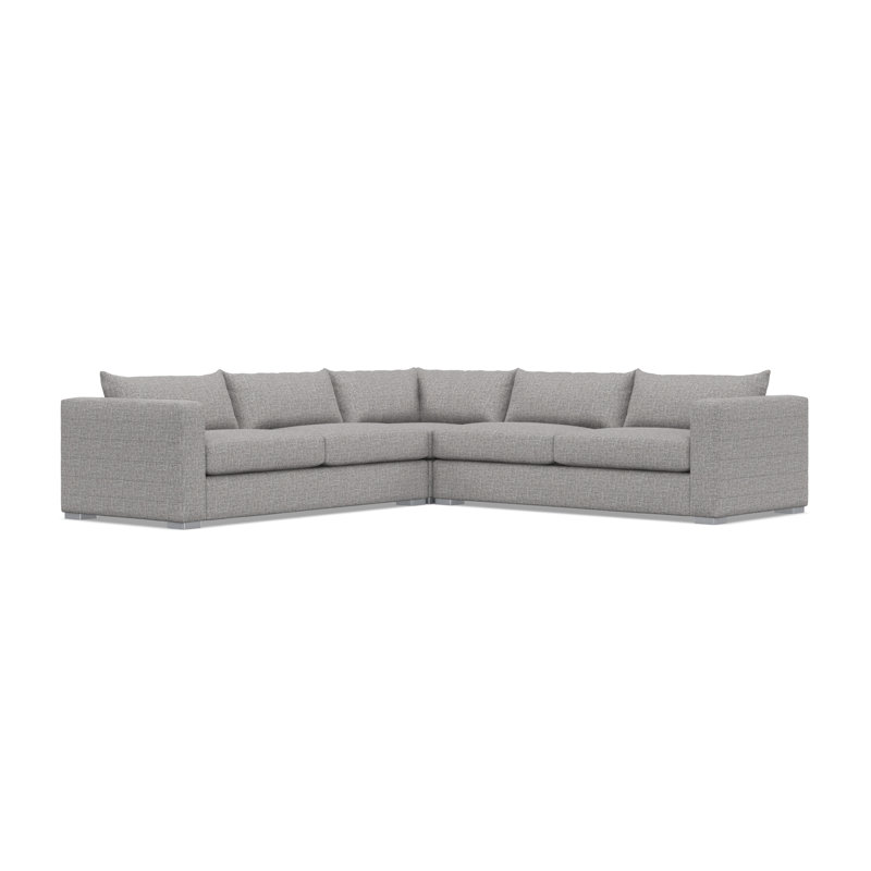 Sectional, Light Gray Polyester