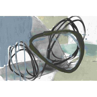 " Umber And Black On Blue II " by Jennifer Goldberger Painting Print