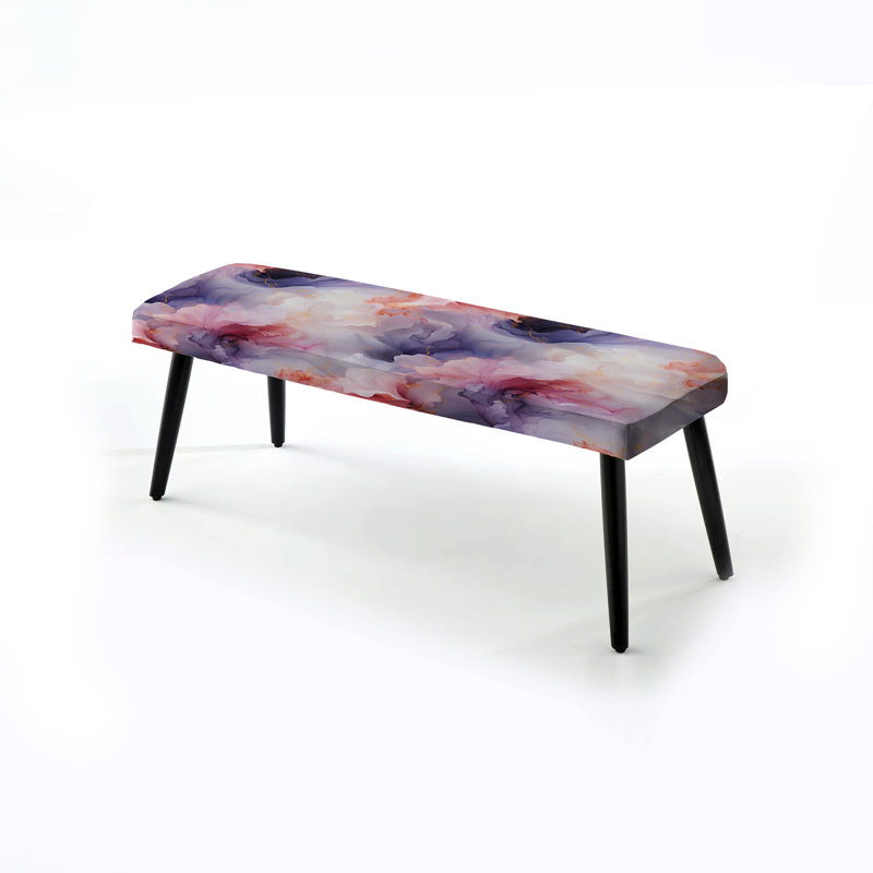 Motif de marbre blanc éthéré Dream - banc rembourré en marbre noir