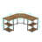 56.9" L Shaped Desk with Shelves Corner Computer Desk Large Table-1023504406