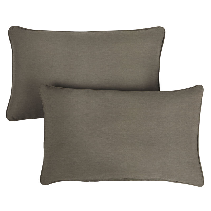 Ashish Outdoor Sunbrella Rectangular Pillow Cover & Insert, Canvas Taupe, Rectangle 16" H x 26" W