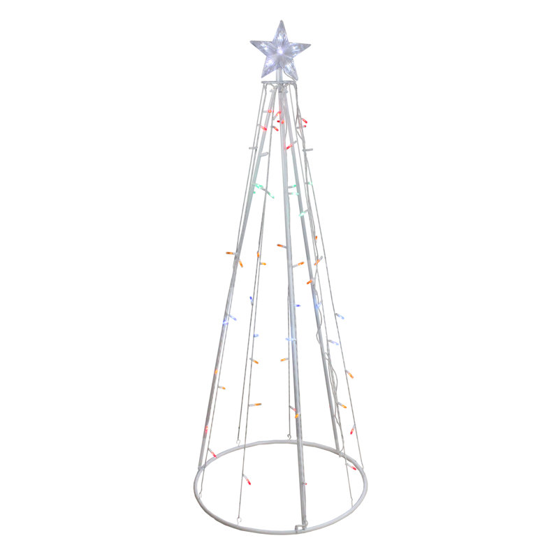 5' Traditional Multi-Color LED Lighted Outdoor Christmas Cone Tree