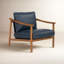 Fauteuil d'appoint en cuir véritable Rowan-1970161763