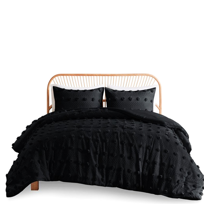Édredon noir très grand / très grand, conception en microfibre chaude, Édredon très grand + 2 pièces supplémentaires, Noir
