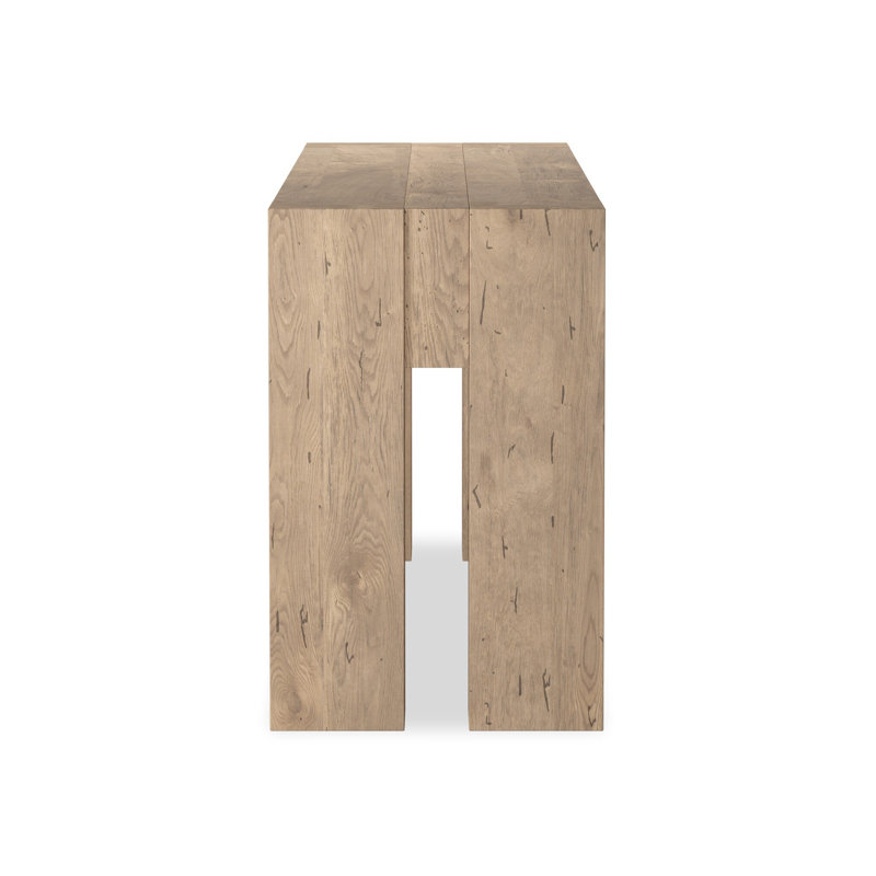 Abaso Console Table, 33" H x 86" W x 20.25" D, Whitewash Rustic Wormwood Oak