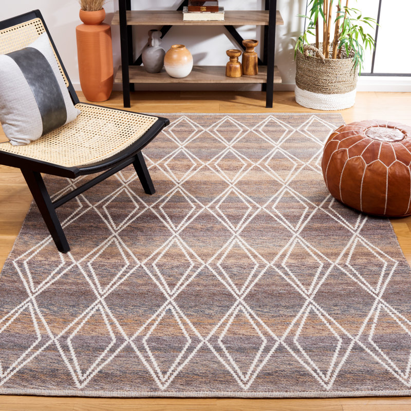 Kilim Hand Woven Performance Geometric Rug, Rectangle 4' x 6'