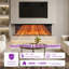 3-Sided Panoramic Electric Fireplace with 12-Color LED Flames, Recessed or Wall Mounted-76009014