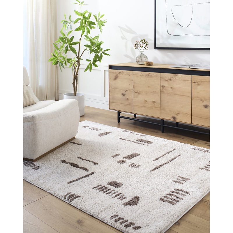 Fossay Modern Washable High-Pile Rug, Rectangle 160 x 213cm