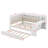 Full Size Wood Daybed With Storage Shelves & Trundle, Charging Station & LED Light, Desk & Upholstered Headboard And Backrest-904085120