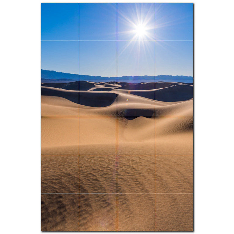 Panneau décoratif en céramique satinée 6 po x 6 po Desert Photo