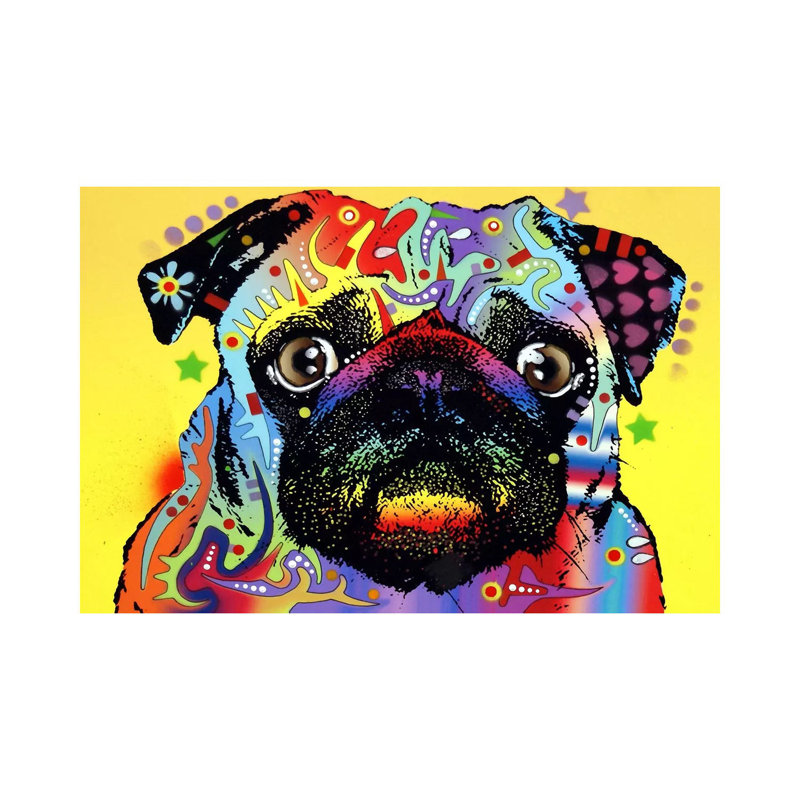 Pug 1 Piece Wrapped Canvas Wall Art, 101.6 cm H x 66.04 cm W x 3.175 cm D