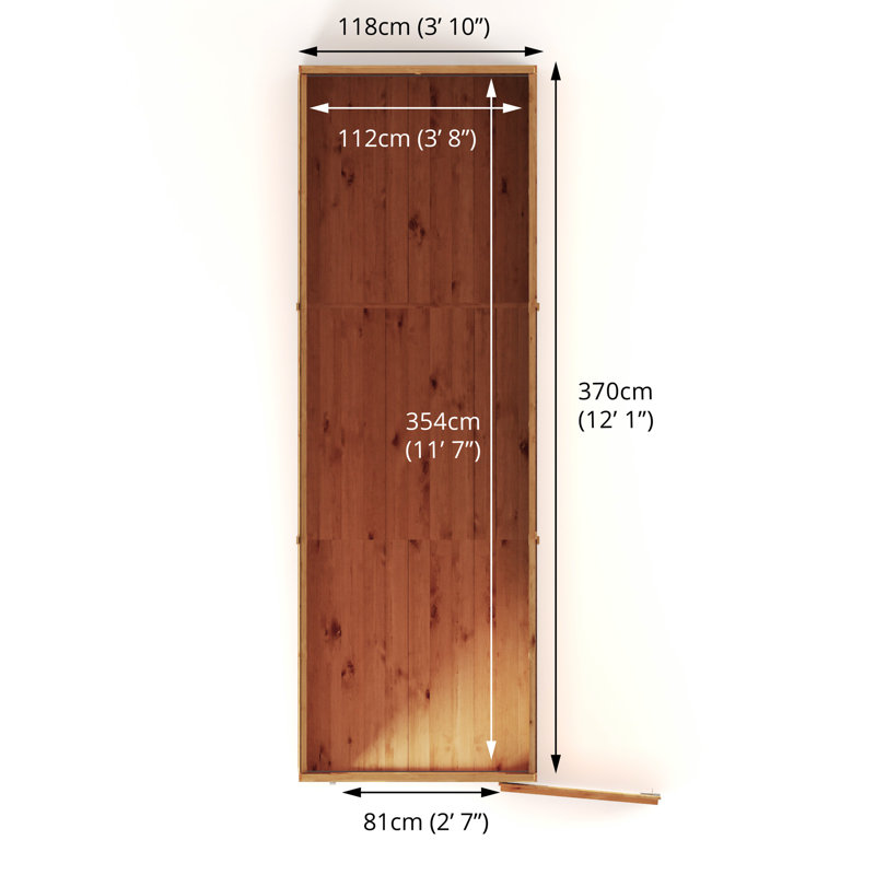 Mercia 12 X 4 Modular Shiplap Pent Shed