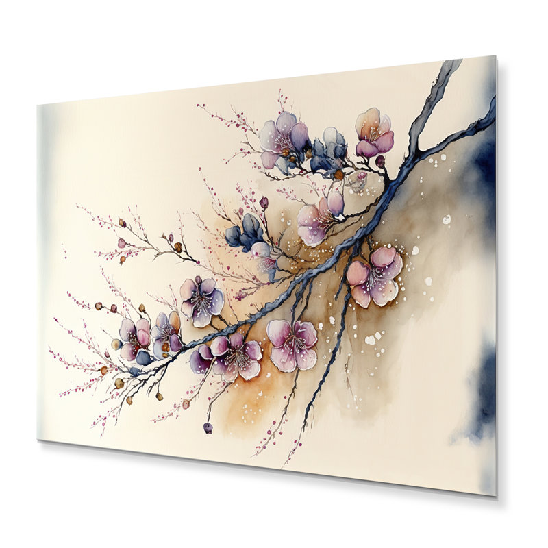 Cherry Blossom Branch I Tree metal wall decor, Flowers Blossom metal art, 30" H x 40" W
