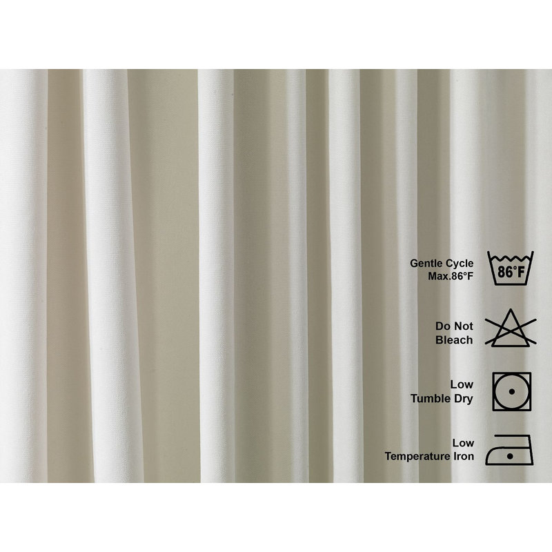 Panneau de rideau simple décoratif à double pincement très long et très large, Blanc cassé, L 52 po x L 144 po