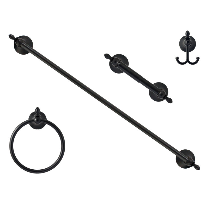 Thoren 4 - Piece Bathroom Hardware Set, Rubbed Bronze