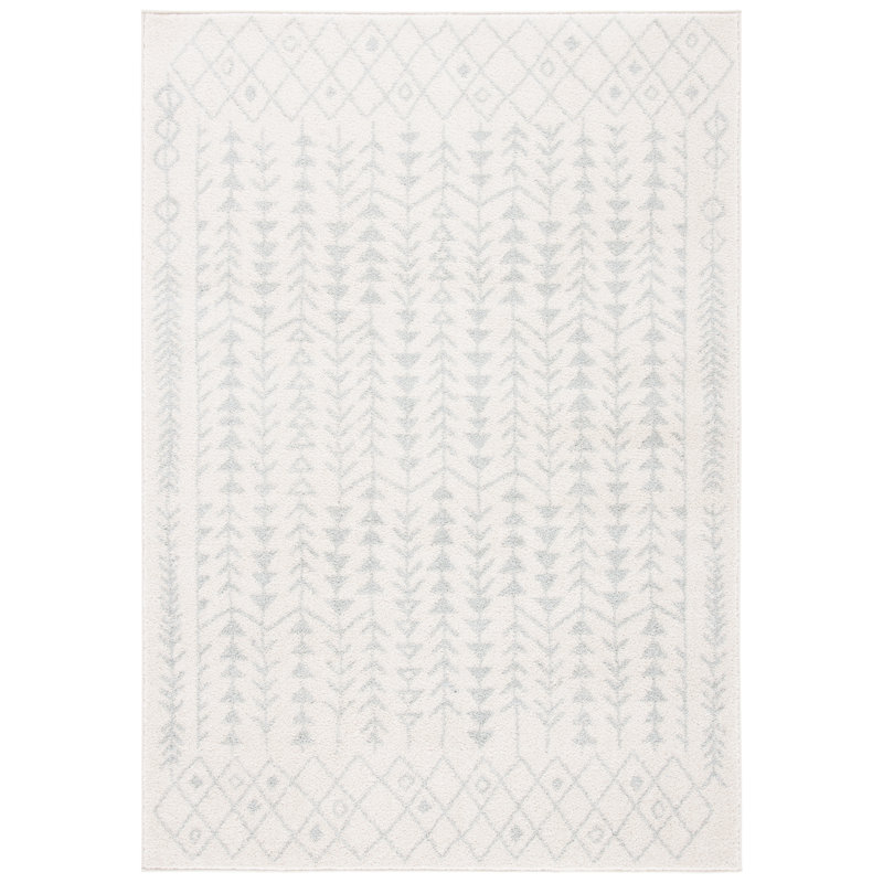 Tapis ivoire / gris clair Dildy Southwestern, Rectangle 8 pi x 10 pi