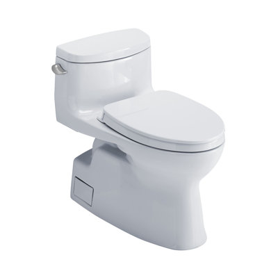 TOTO® Carolina® II One-Piece Elongated 1.28 GPF Universal Height Toilet with CEFIONTECT and SS124 SoftClose Seat, WASHLET+ Ready, Cotton White