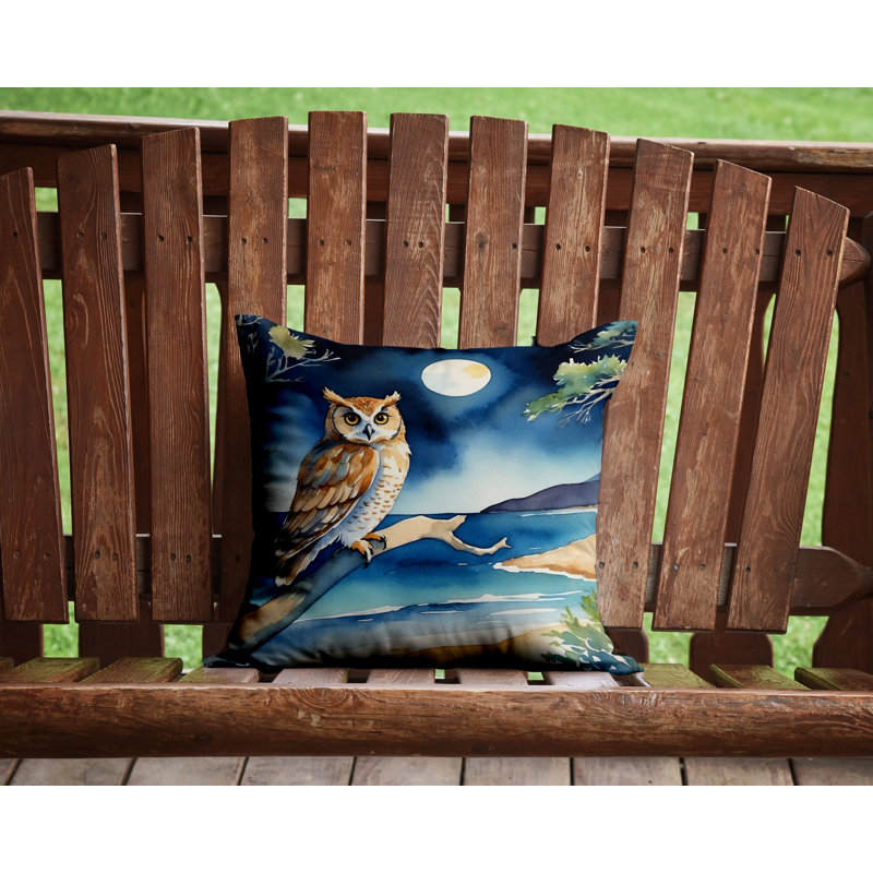 Coussin Owl perché dans un arbre côtier, Carré 14 po