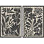 Abstrait botanique, "Boho, art floral noir et beige, images murales abstraites de style Mid-Century, impression sur toile encadrée, 2 pièces"-91069172-91069171